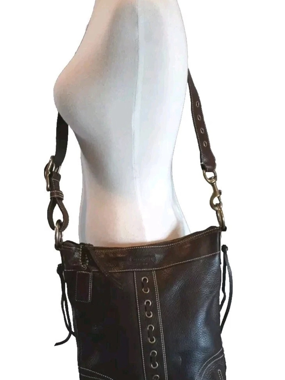 Coach Brown Leather Shoulder Bag - Picture 6 of 16
